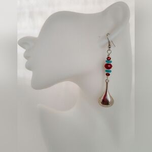 New Southwest Hippie Boho Silvertone Tear Drop Earrings